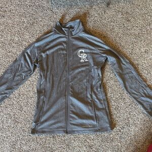 Gray Full-Zip Jacket with Logo Colorado Rockies